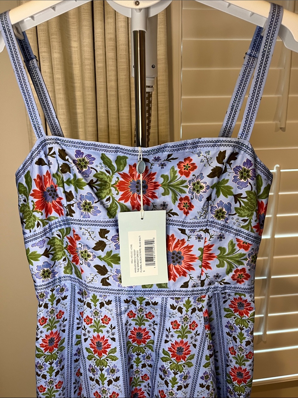 Hill House Margot Dress Small NWT in Floral Block Stripe, Blue Multi - Picture 5 of 9